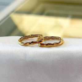 Brinco Argolinha Orgânico Cravejado Interno