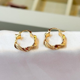 Brinco Argolinha Trançada Lisa