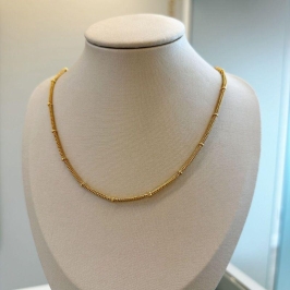 Colar Cordão Duplo e Bolinhas