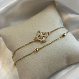 Pulseira Dupla com Trevo