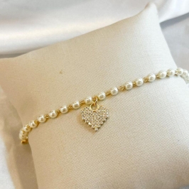 Pulseira Pérola Coração