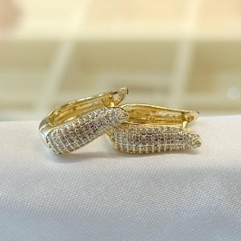 Brinco Argolinha Gota Cravejado