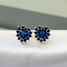 Brinco Coração Azul Bic