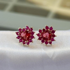 Brinco Coração Rosa