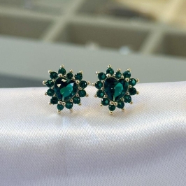 Brinco Coração Verde