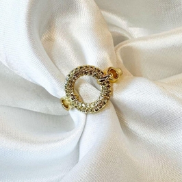 Anel Circulo Vazado Cravejado