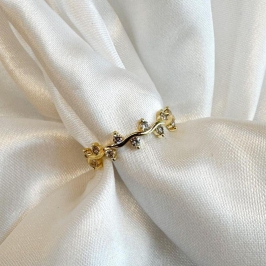 Anel Ondulado Pontos Zircônia