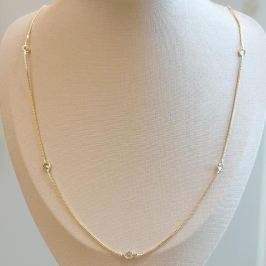 Colar Seis Zircônias Cristal