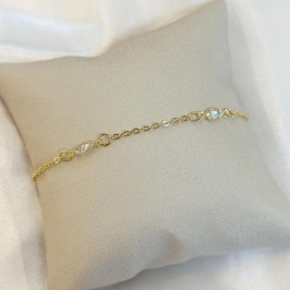 Pulseira Cadeadinho Três Navetes