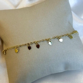 Pulseira Corações Pendurados