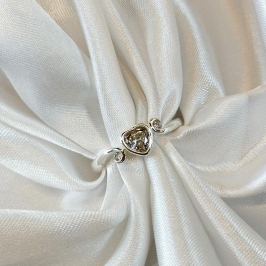 Anel Coração Zircônia com Detalhe Aro