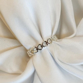 Anel Corações Aro Vazado