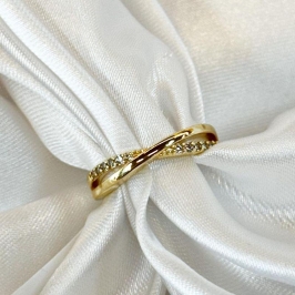 Anel X Cravejado Linha Fina