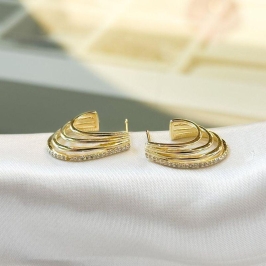 Brinco Argola Quatro Linhas