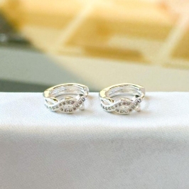 Brinco Trançado Cravejado