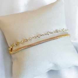 Pulseira Dupla com Zircônias