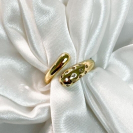 Anel Duas Pontas com Pontinhos