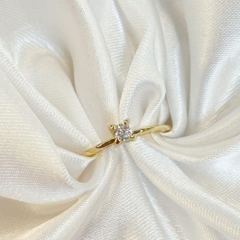 Anel Solitário Fino