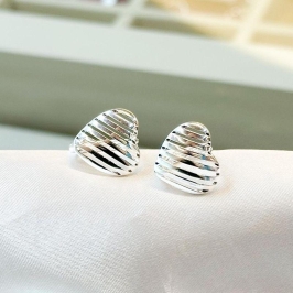 Brinco Argolinha Coração Listras