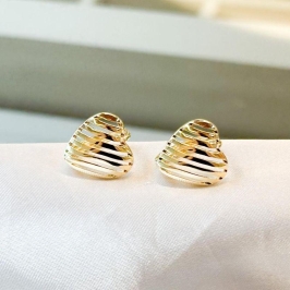 Brinco Argolinha Coração Listras