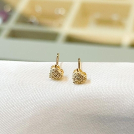 Brinco Coração Cravejado P