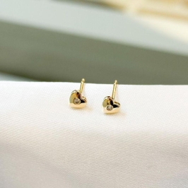 Brinco Coração Pontinho Centro M