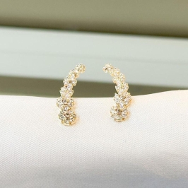 Brinco EarCuff Flores Cravejadas