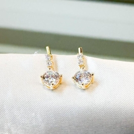 Brinco Palitinho Zircônia Pendurada