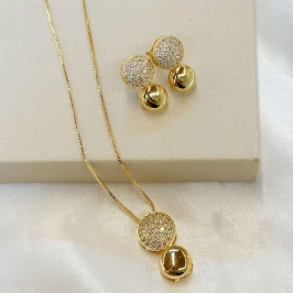 Conjunto Circulo Cravejado e Liso