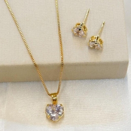 Conjunto Coração Zircônia