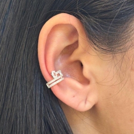 Piercing Fake Duplo Zircônia Oval