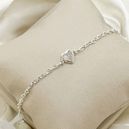 Pulseira Infantil Coração Zircônia