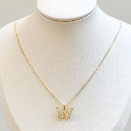 Colar Borboleta Cravejada