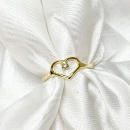 Anel Falange Coração Vazado