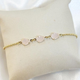 Pulseira Zircônias Gota Rosa
