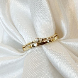 Anel Duplo Duas Zircônias