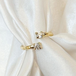 Anel Falange Duas Zircônias