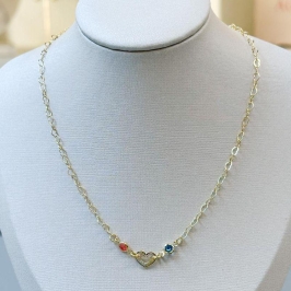 Colar Colorido com Coração