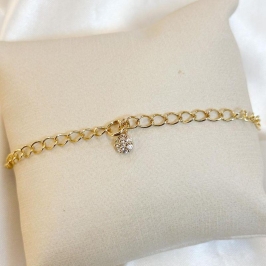 Pulseira Elos Flor Zircônia