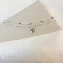 Tornozeleira Dupla Corações Amassados