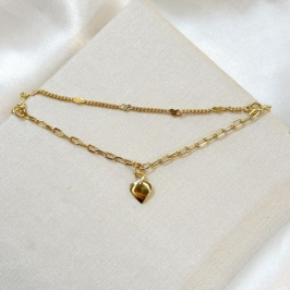 Tornozeleira Dupla Corações Amassados