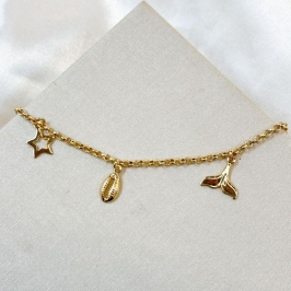 Tornozeleira Estrela Sereia e Concha