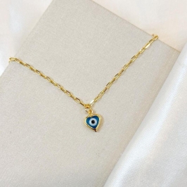 Tornozeleira Olho Grego Coração Azul