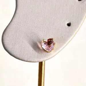 Brinco Coração Rosa
