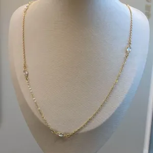 Colar Zircônias Ovais Longo