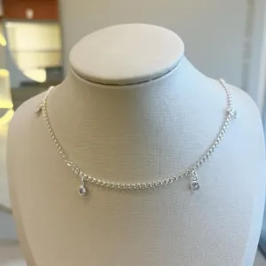 Colar Zircônias Penduradas