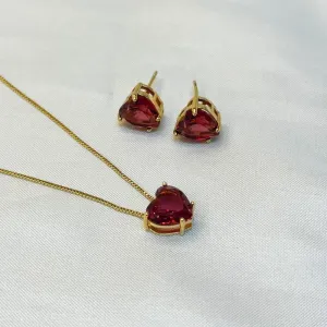 Conjunto Coração Vermelho