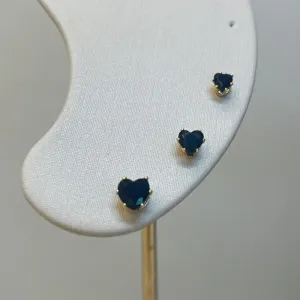 Trio Coração Zircônia Preto