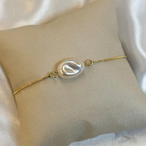 Pulseira Regulável Pérola Barroca