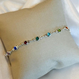 Pulseira Zircônias Coloridas